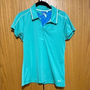 Under Armour women's S heat gear short sleeve zip up polo golf athletic top
